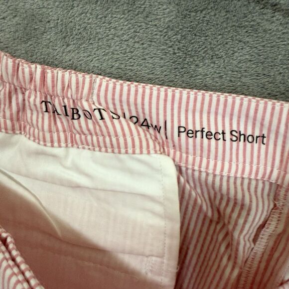 NWT Talbots Womens Perfect Shorts Sz 24W Pink Seersucker Stripe Elastic Waist - Picture 4 of 10